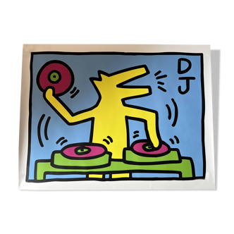 Affiche Keith Haring DJ streetart 80s