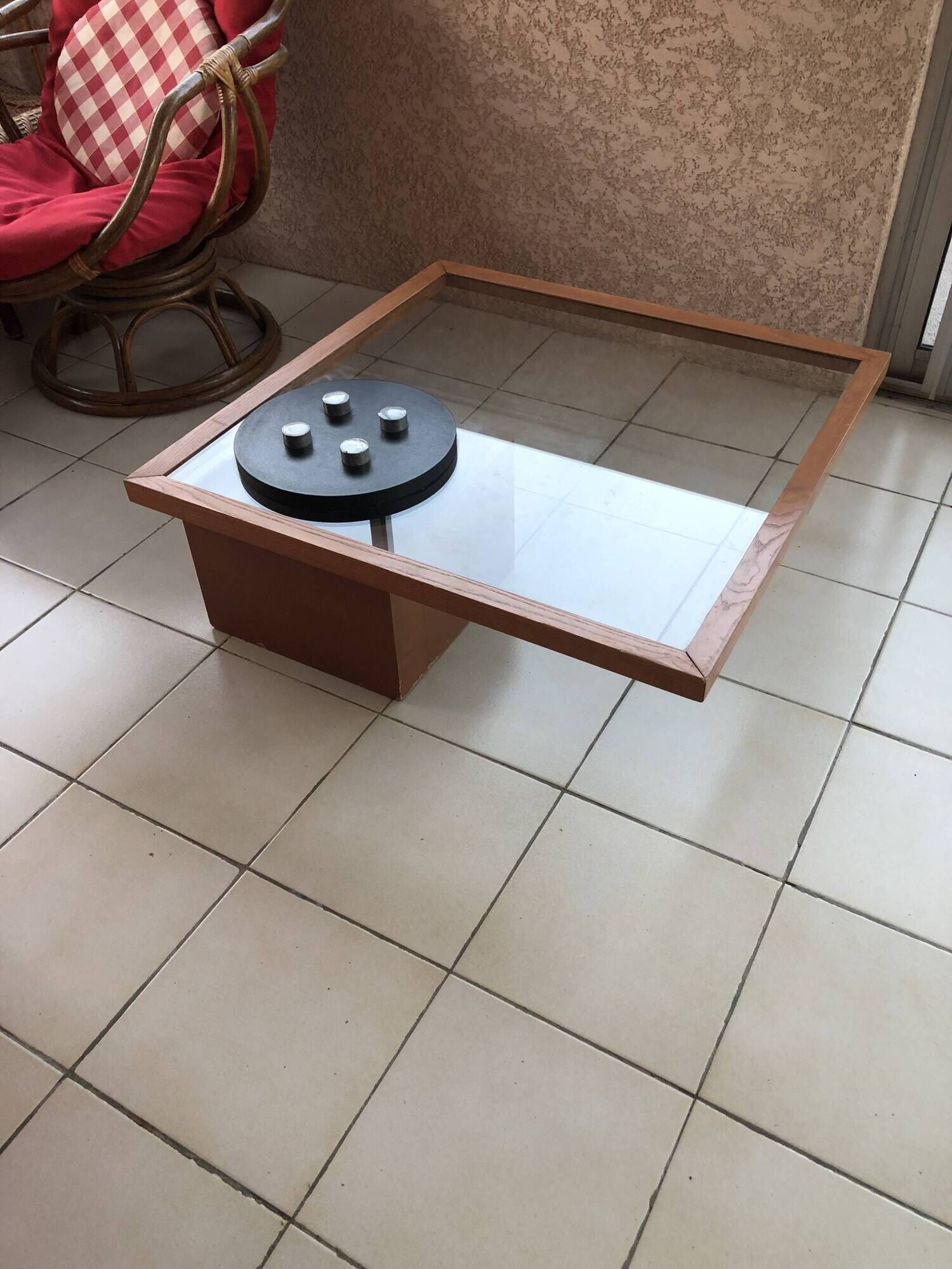Roche Bobois coffee table designer Jp Cailleres with a rotating top.