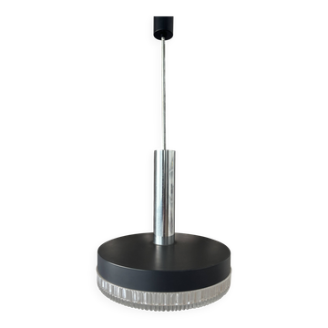 Lampe suspendue en verre pressé Kaiser Leuchten, style mid-century, Allemagne, années 1960.