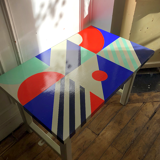 Table basse peinte