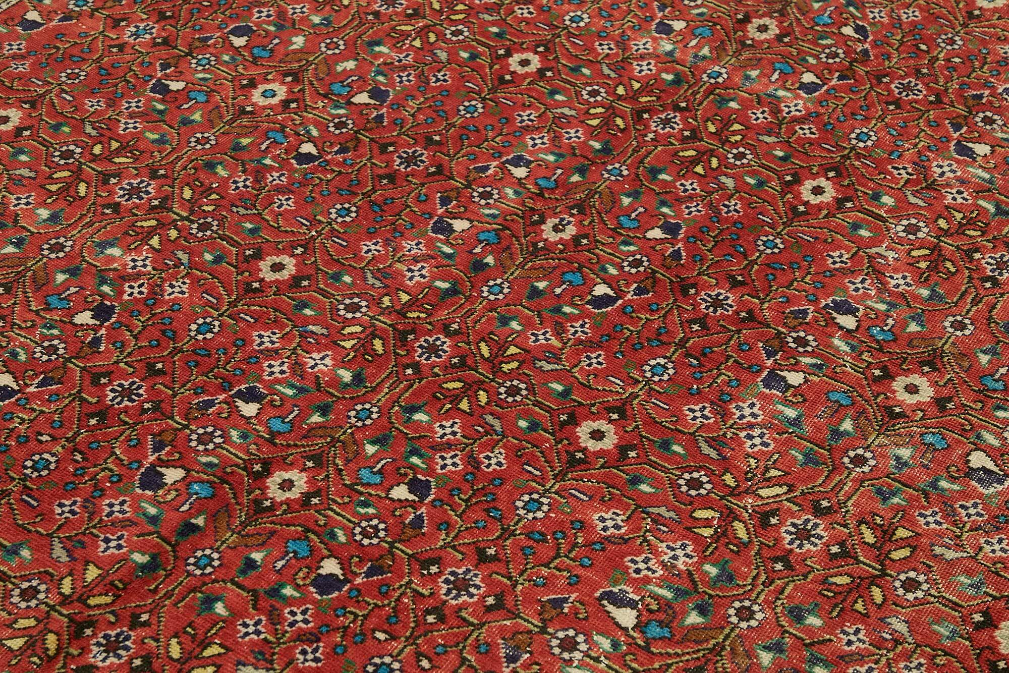 Turkish Wool Vintage Kayseri Rug 198 cm x 278 cm
