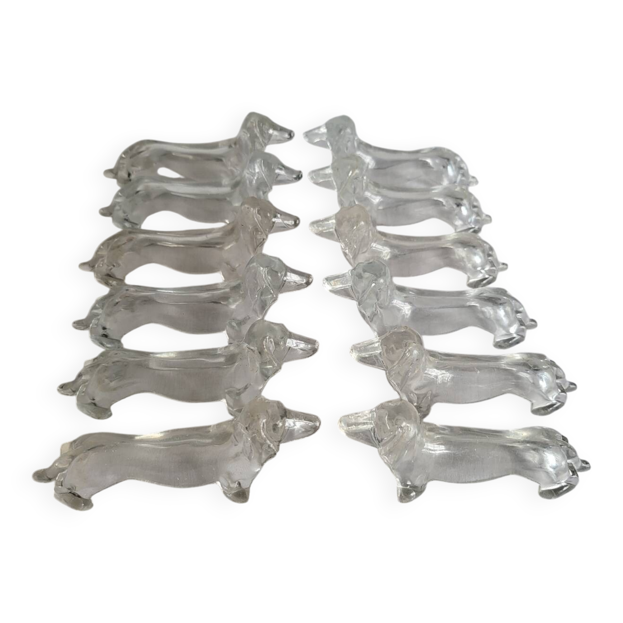 12 Dachshund knife holders in Plexiglass