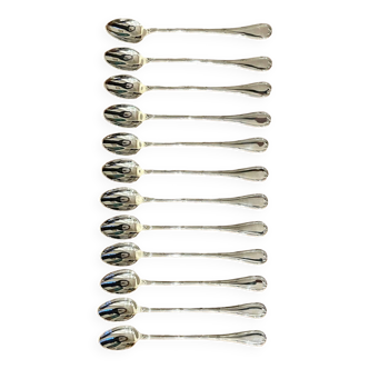 Christofle crossed ribbons, 12 spoons 19.8 cm mazagran jam soda new condition