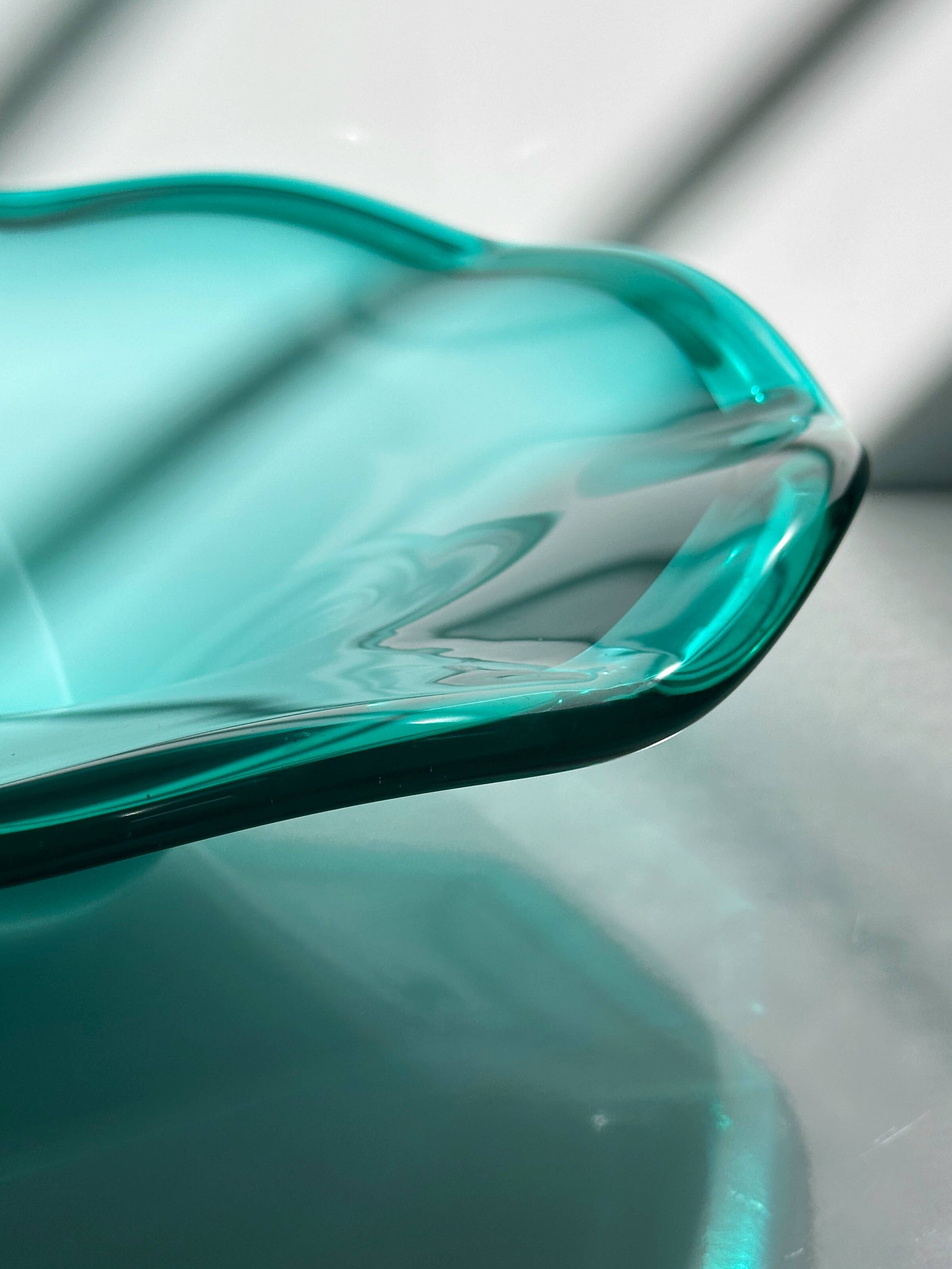 Coupe en opaline turquoise Seguso, Italie années 80