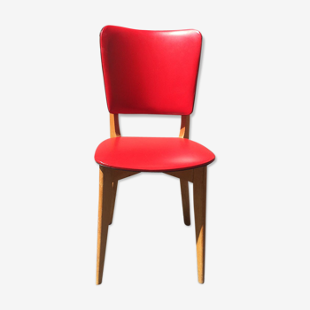 Chair skai and wood 1950/60