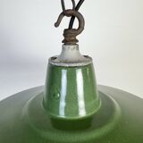 Industrial Green Enamel Factory Pendant Lamp, 1960s
