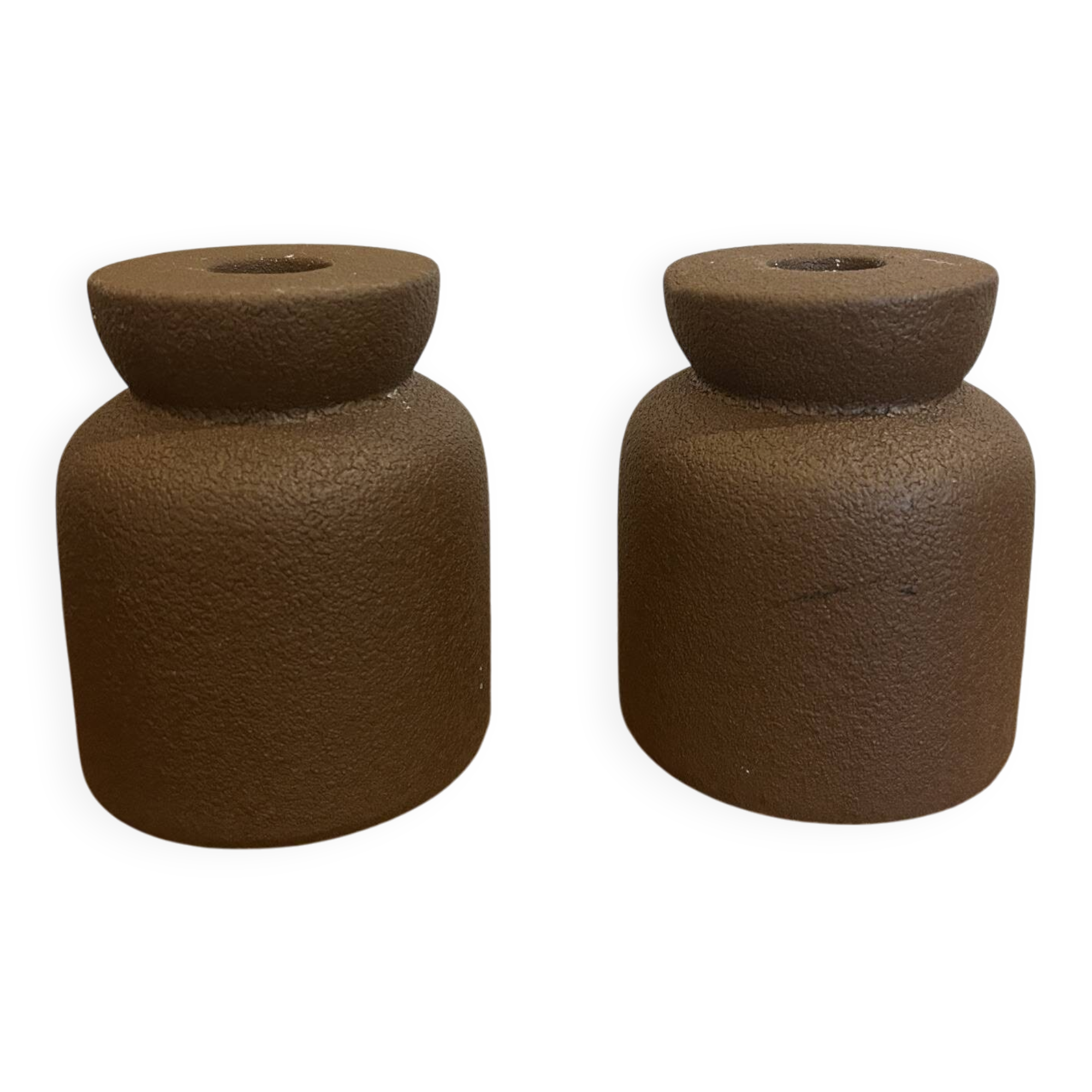 vintage brutalist candlestick holders