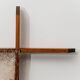2-light wall lamp with teak grid frame mazzega 1960s vintage modern antique