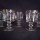 Set of 5 engraved Murano wine (or water) glasses, silver rim