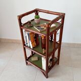 Vintage stand shelf in bamboo and rattan