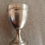 Set of 2 old egg cups in silver metal
