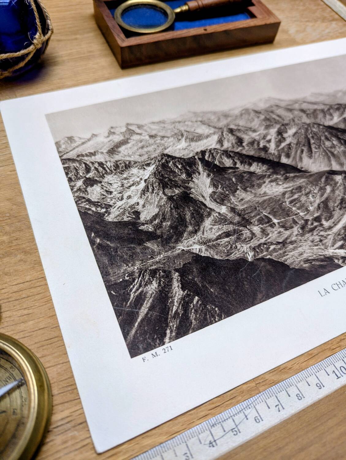 The Pyrenees mountain range, photographic plate printed in 1937