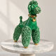 Large green glazed ceramic spaghetti poodle from the 60s.