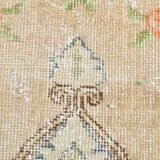 Light Yellow & Brown Turkish Rug, 114x204Cm