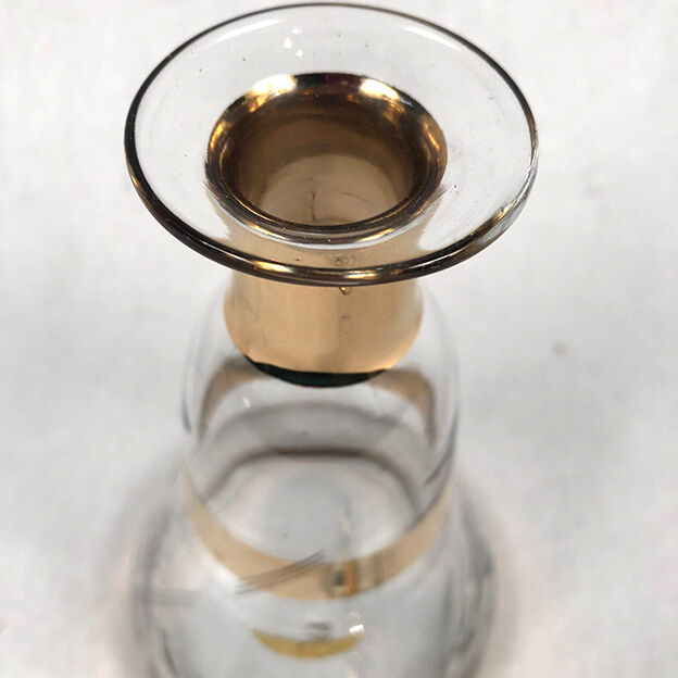 Schneider carafe cut glass and gold nets