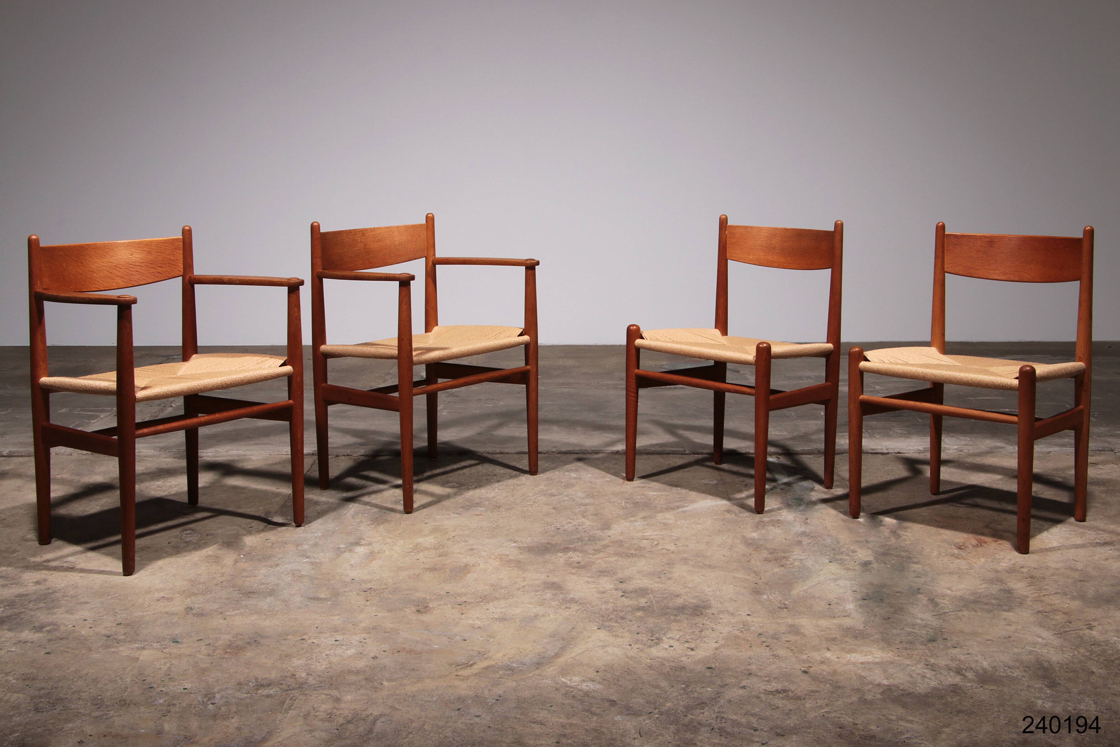 Dining Chairs by Hans Wegner for Carl Hansen & Søn,Denmark 2 CH37 and 2 CH36