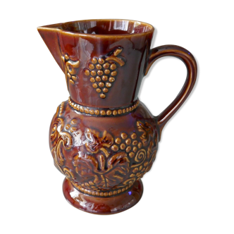Glazed earthenware pitcher