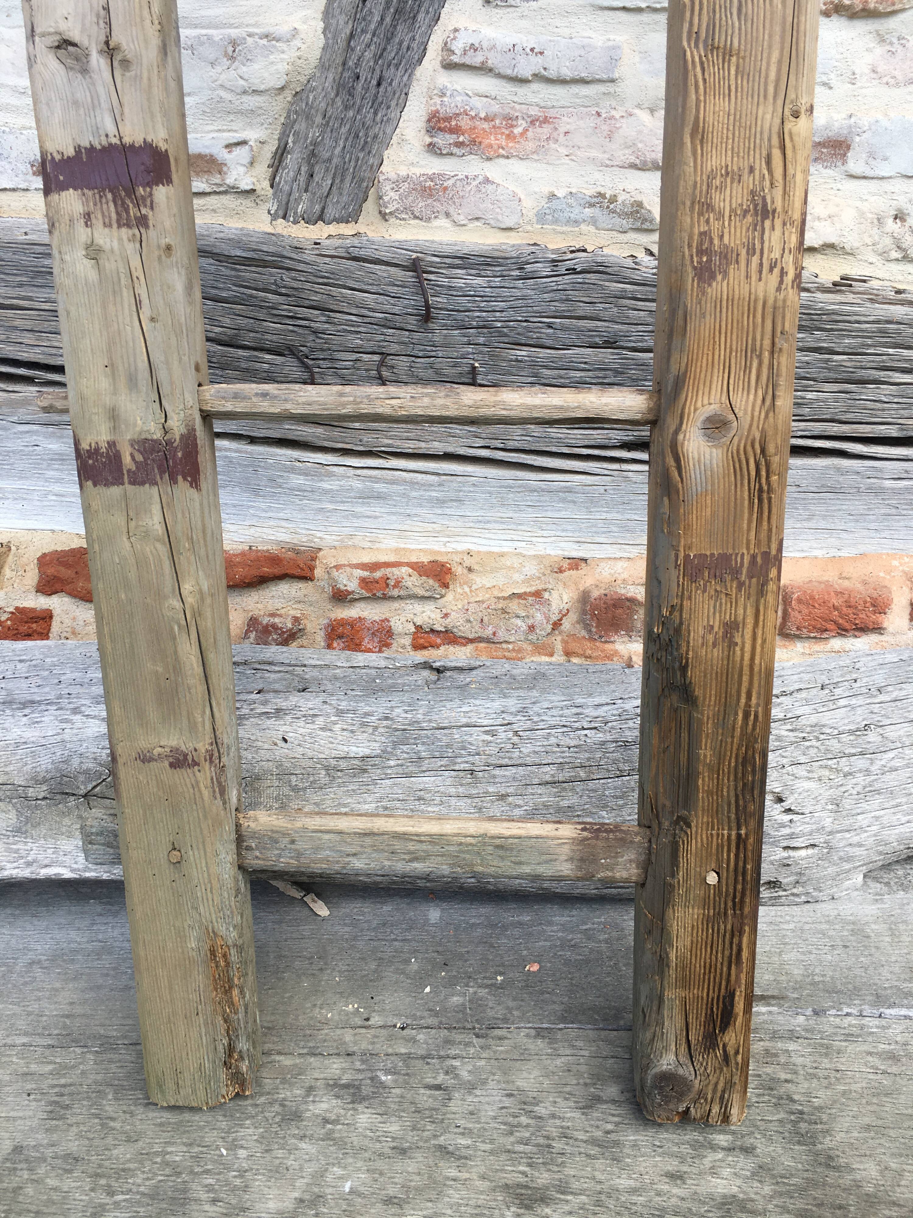 Raw wood farm ladder