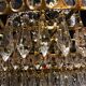 Lustre Murano cristal avec structure dorée 1950
