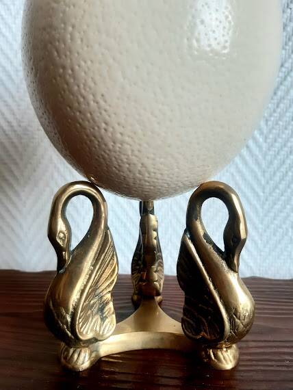 Ostrich egg with swan feet in bronze, Napoleon III