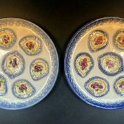 Set of two 25 cm oyster plates in MBFA Pornic earthenware, Cancale model.