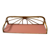 1960s rattan shelf with terracotta top