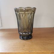 Vase vintage verre fumé