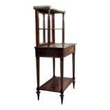 Bonheur du jour in mahogany and brass inlay, late 18th century