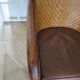 Woven rattan armchair and exotic wood in colonial style, 1980s.