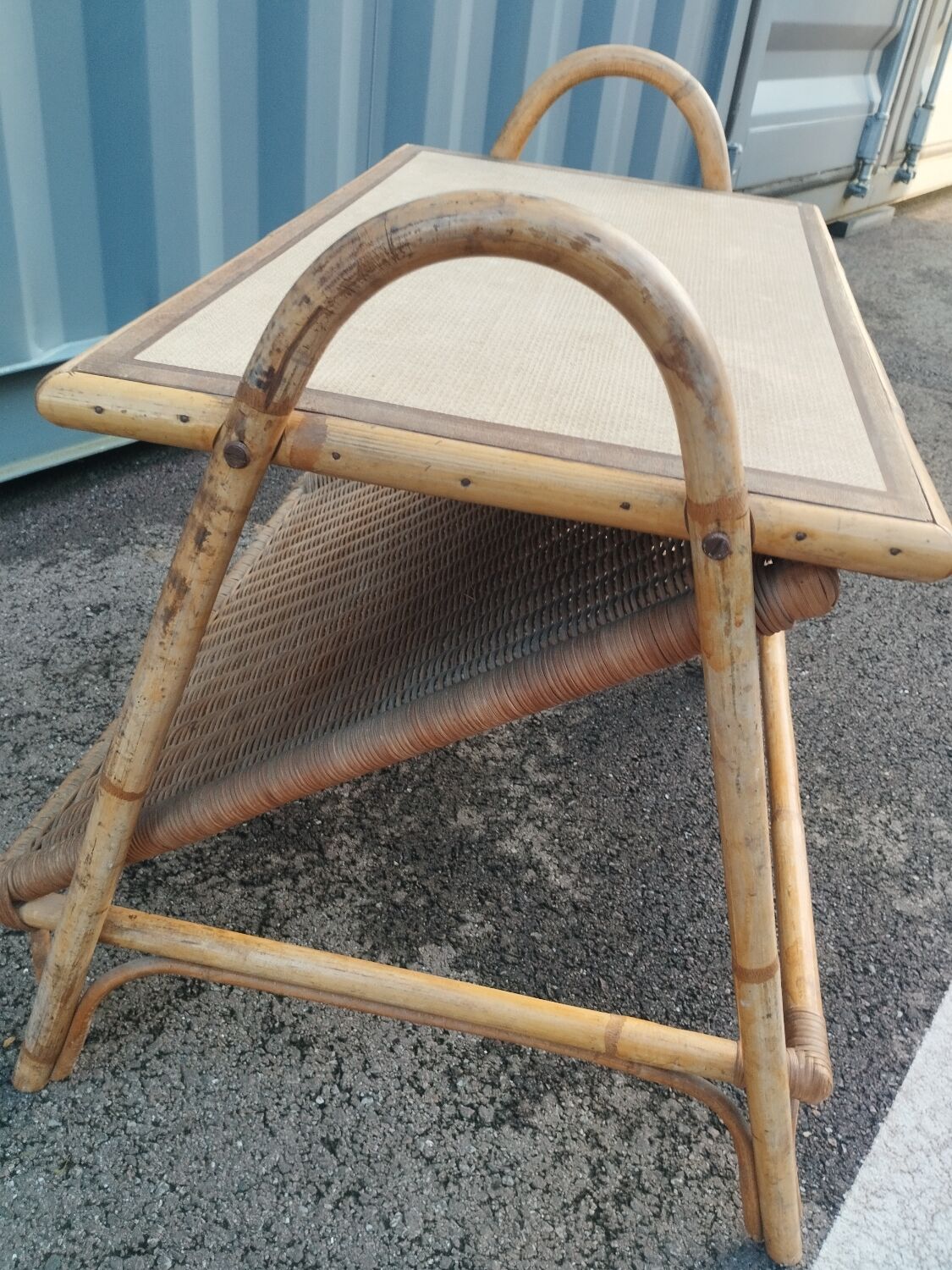 Vintage rattan coffee table