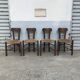 Set of 4 brutalist chairs wood and rope, popular art