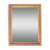 Miroir ancien en bois, doré, teinte rose