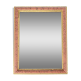 Miroir ancien en bois, doré, teinte rose