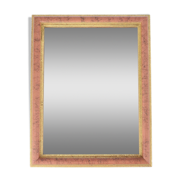 Old wooden mirror, gold, pink tint