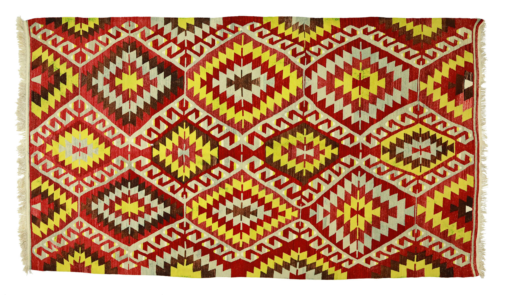 Anatolian handmade kilim rug 336 cm x 185 cm