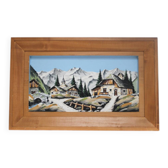 Relief map The village in the mountain