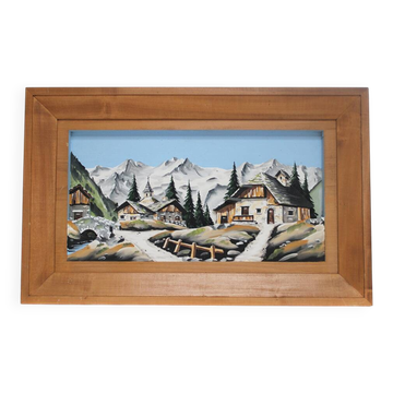 Relief map The village in the mountain