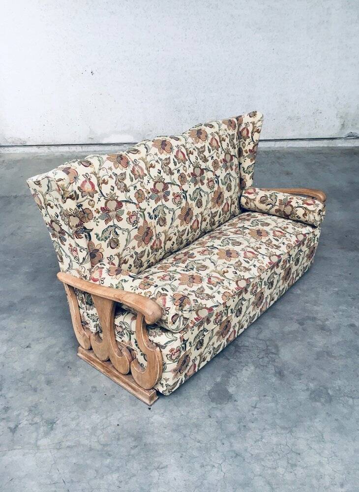 High Wing Back 3-Seater Sofa, 1900s