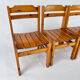 Set of 4 Vintage Pine Chairs, France, 1970s