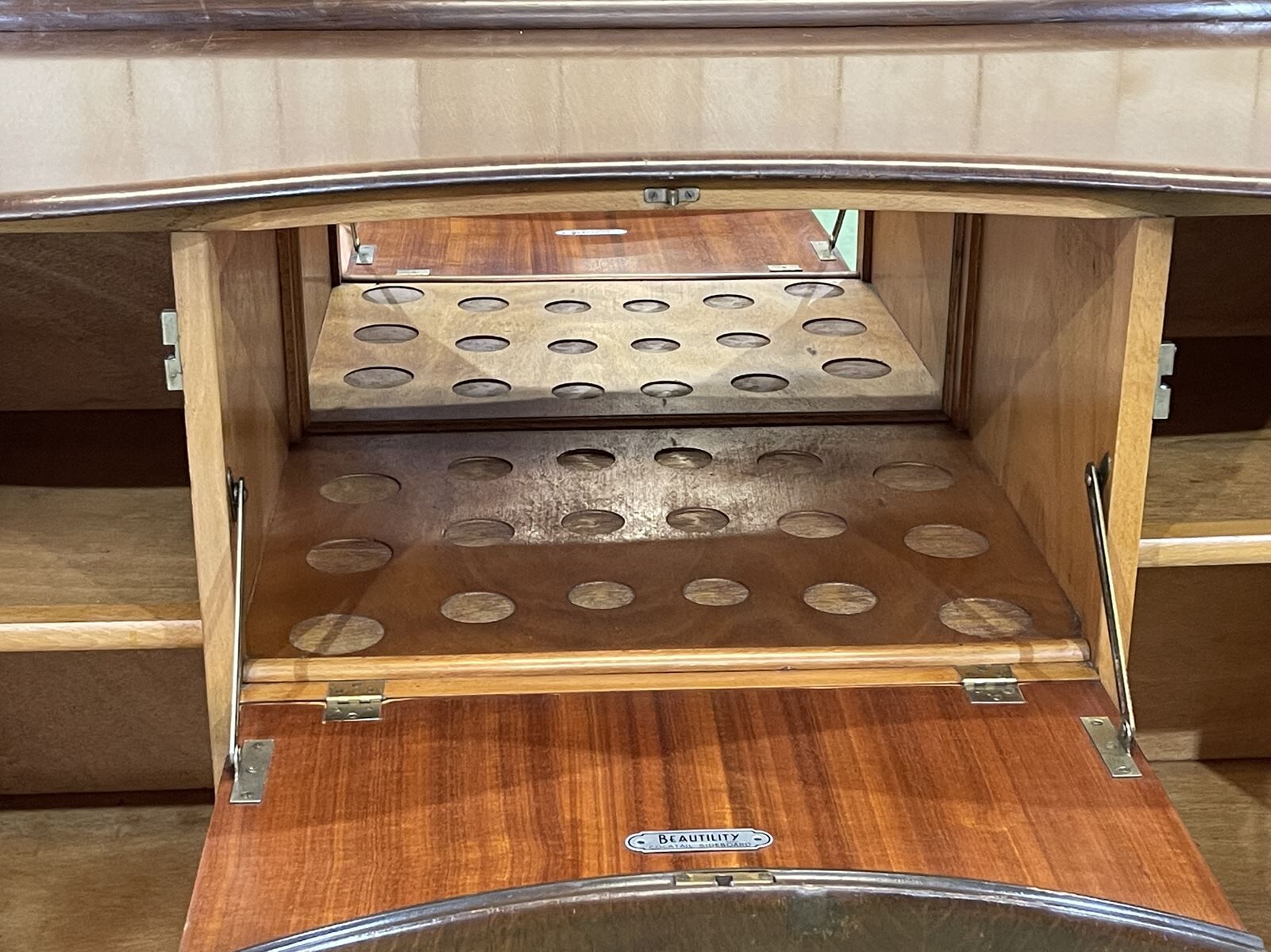 English art deco oak bar