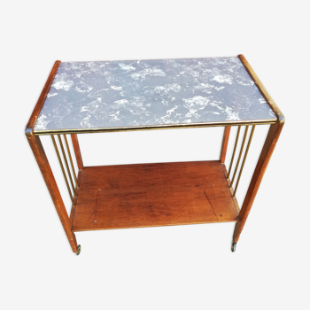 Deserte vintage bois et faux marbre