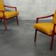 Pair of armchairs Jiri Jiroutek bouclette Yellow 1960