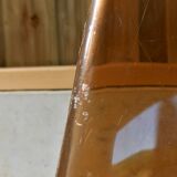 Four swivel chairs - metal base - smoked brown plexi shell - black skaï seat