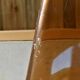 Four swivel chairs - metal base - smoked brown plexi shell - black skaï seat