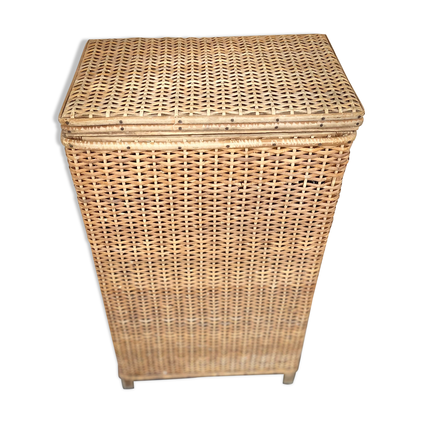 Large vintage rattan basket