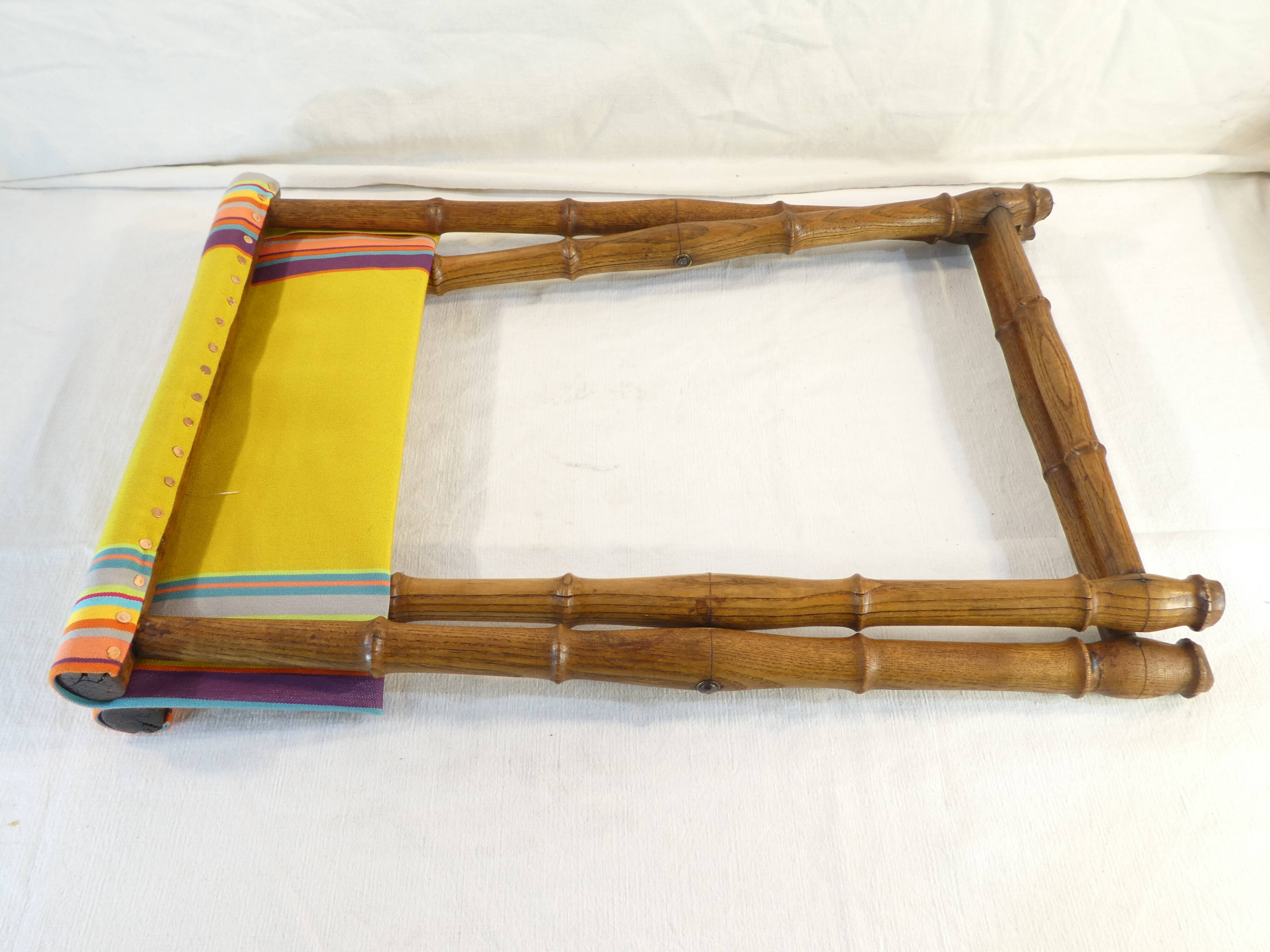 Old folding seat or foot rest picnic campsite