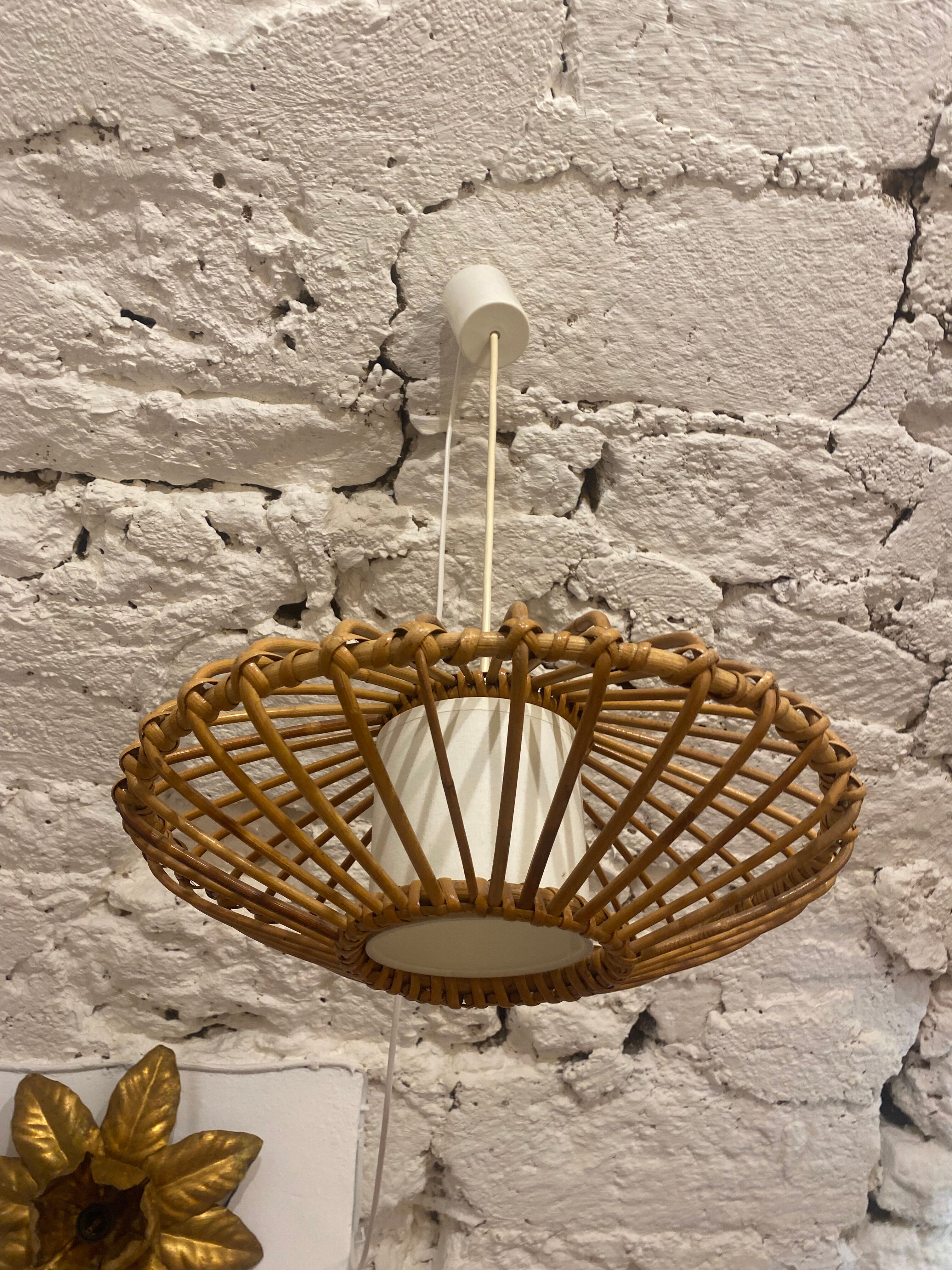 Vintage rattan pendant lamp