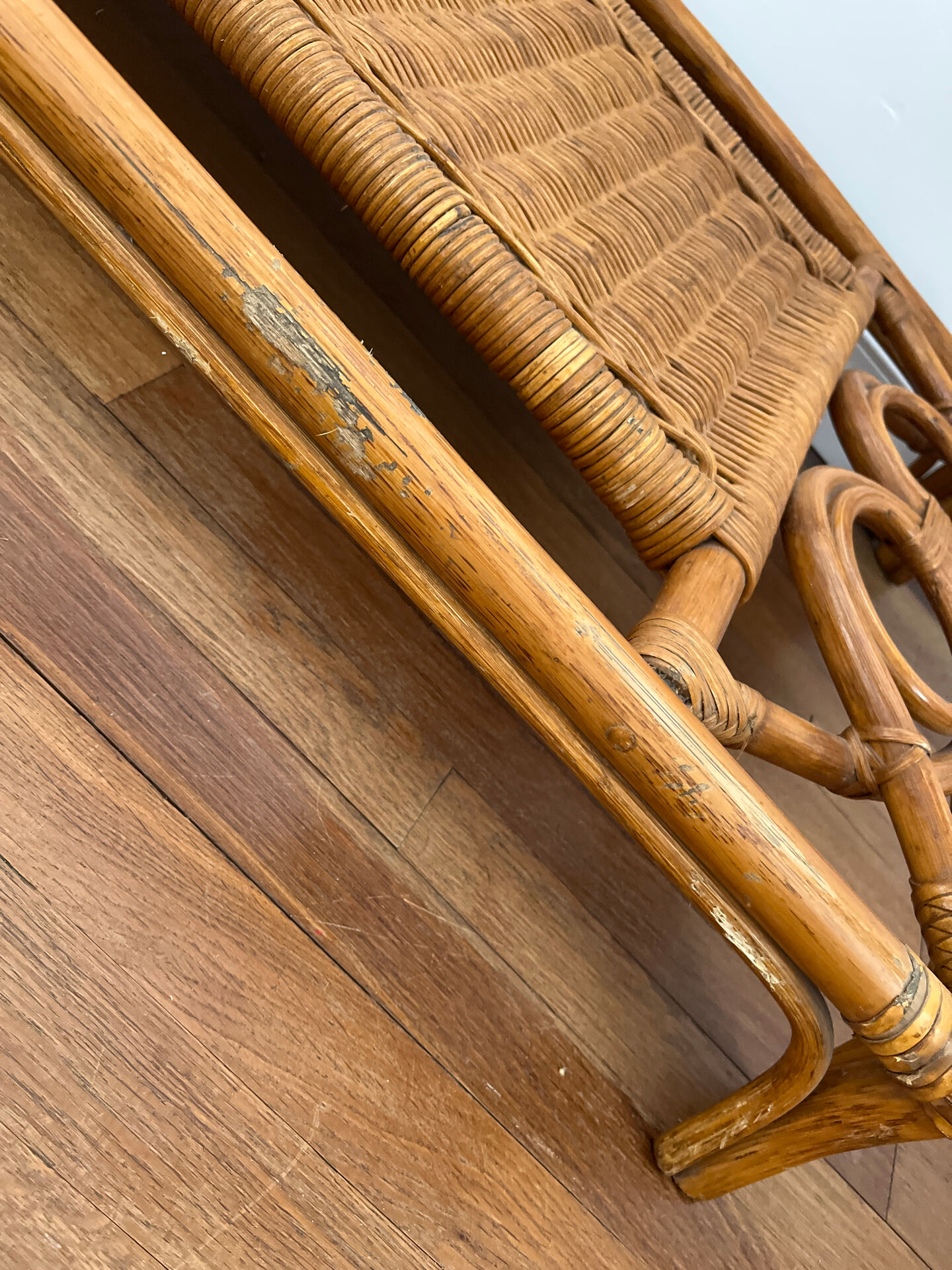 Vintage bamboo and rattan table
