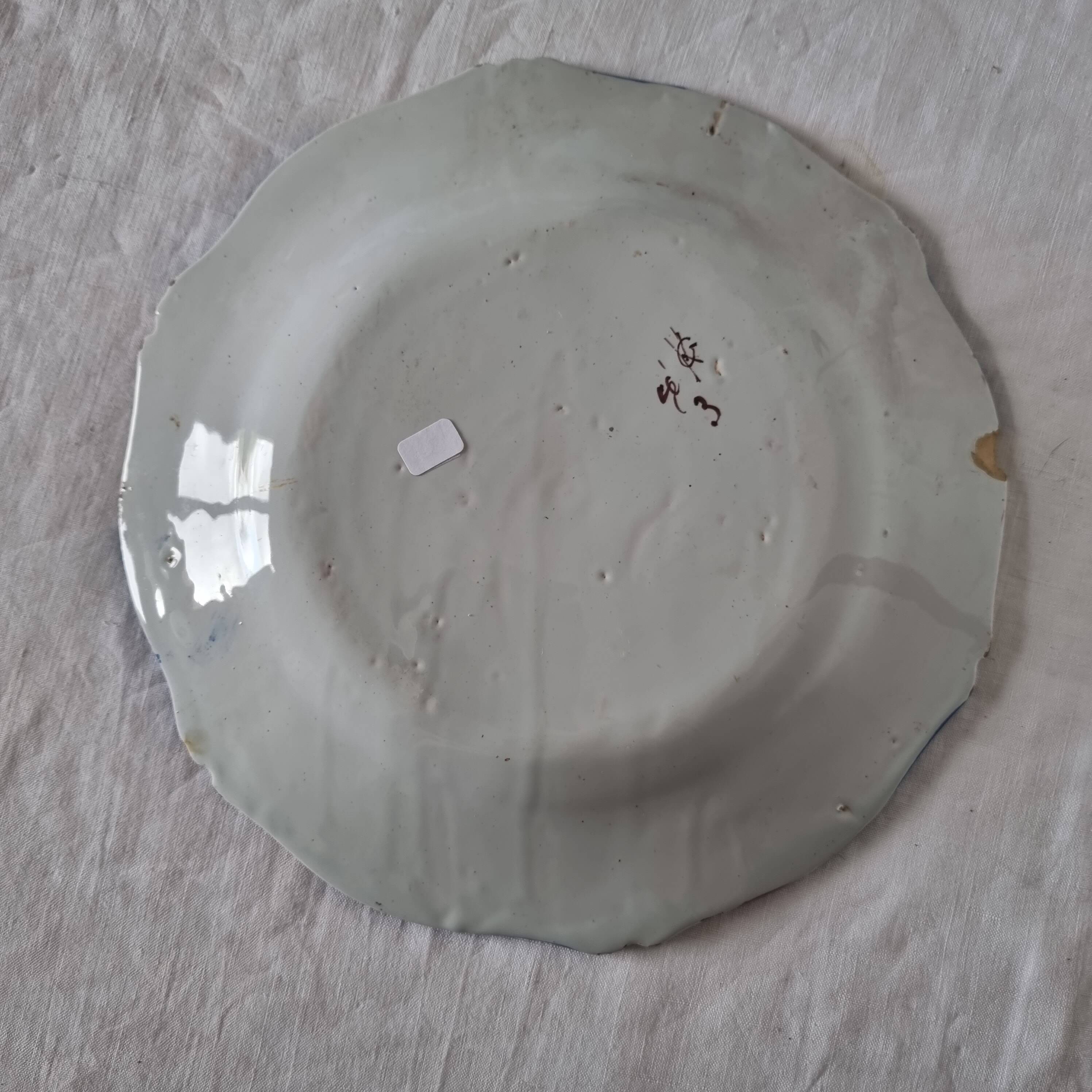 Antique French ceramic plate from Saint-Cement from 1800 Coat of arms of