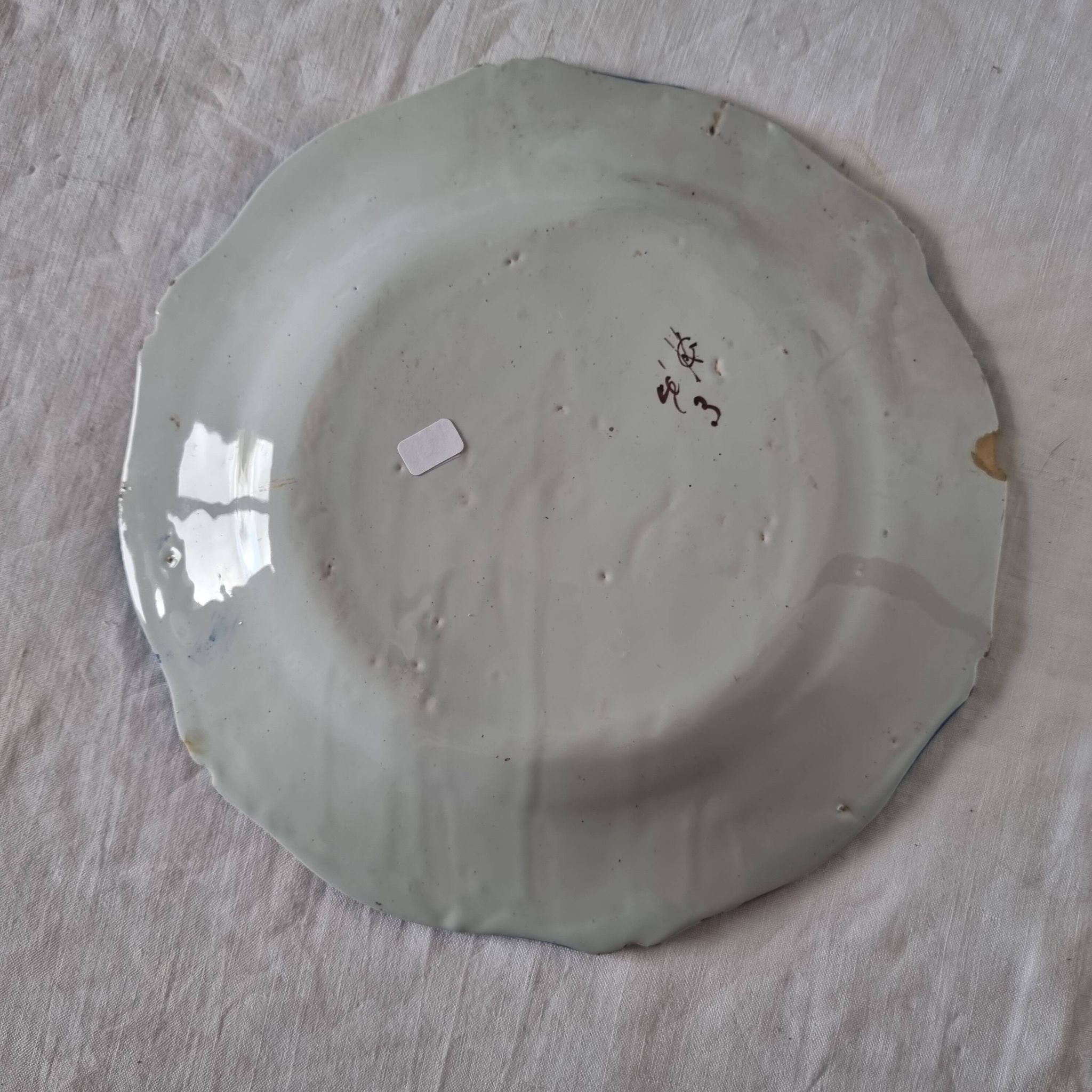 Antique French ceramic plate from Saint-Cement from 1800 Coat of arms of